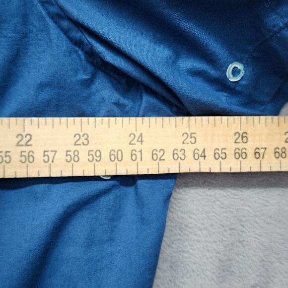 American Eagle Mens XXXL Button Down Shirt Blue Circle Print Short Sleeve Cotton - Picture 8 of 9